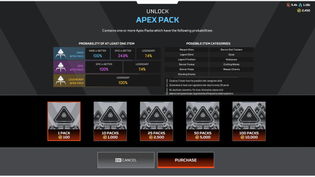 Apex Legends Loot Box Probability