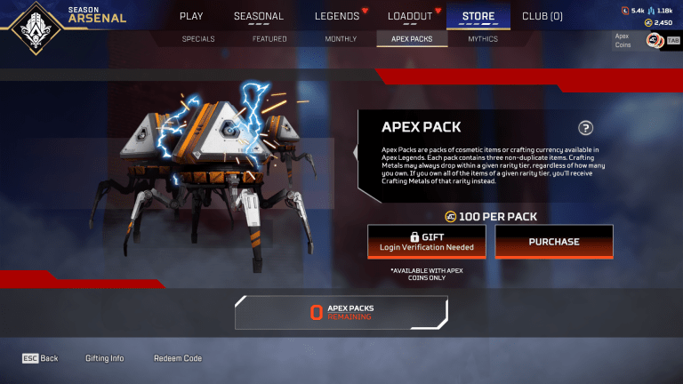 Apex Legends Loot Boxes