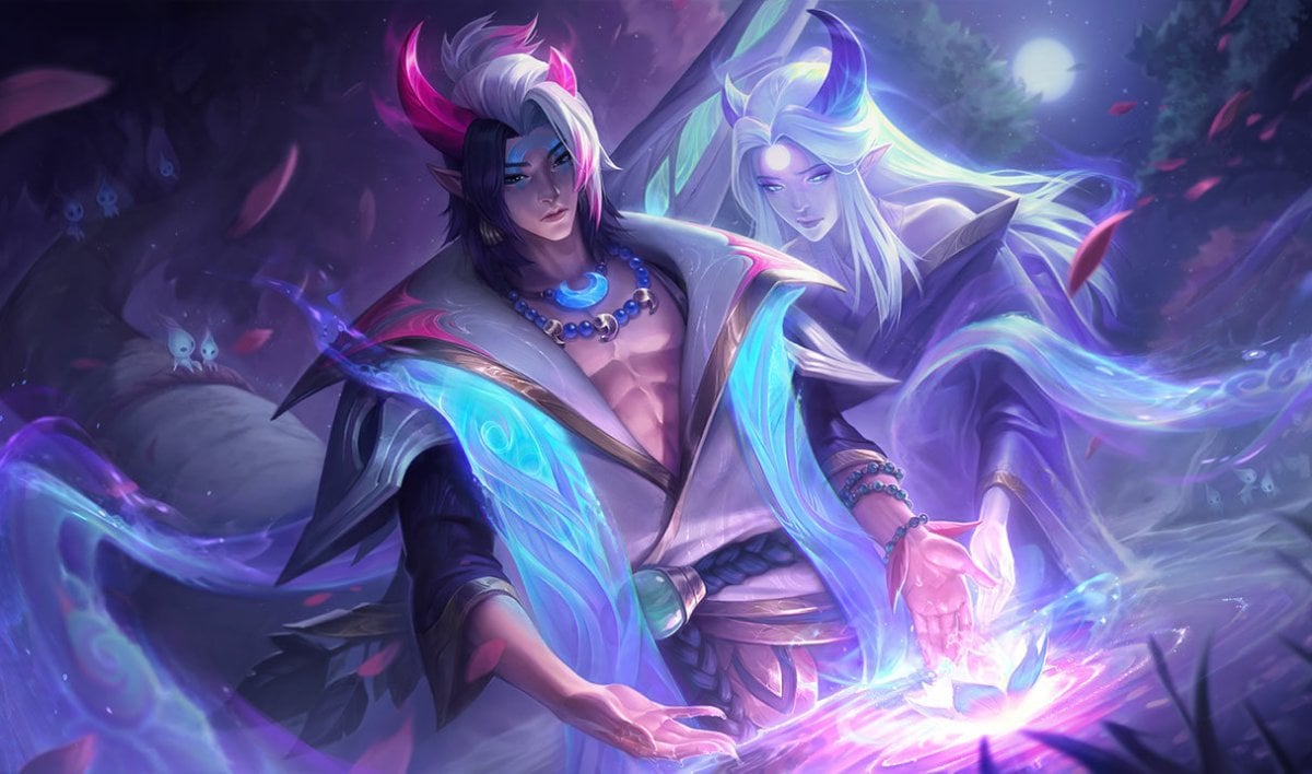 Aphelios' Spirit Blossom skin in League of Legends