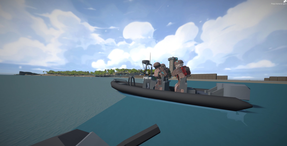 Battlebit Remastered squad on a motorboat
