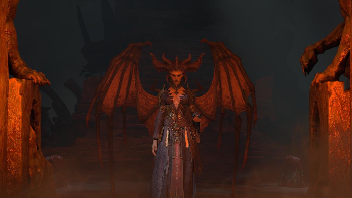Lilith entering the gates of Hell in Diablo 4