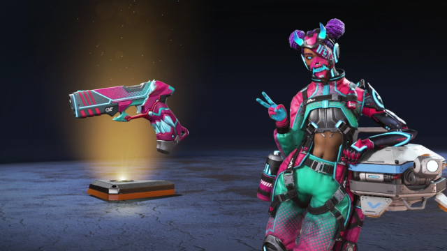 Lifeline's pink skin in Apex Legends.