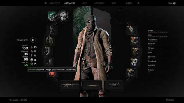 A screenshot of a loadout build screen in Remnant 2