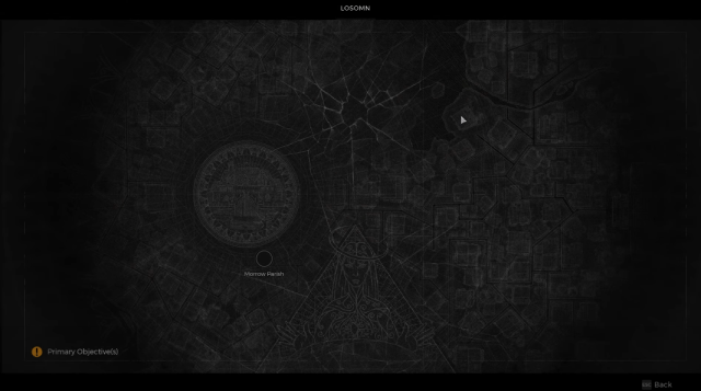 The Losomn and Morrow Parish area on the map in Remnant 2