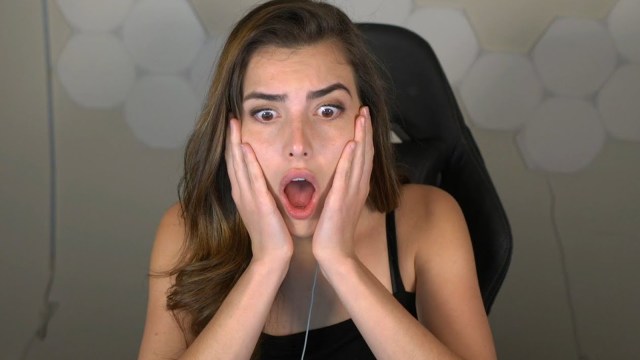 Alex Botez making a shocked face for a YouTube thumbnail