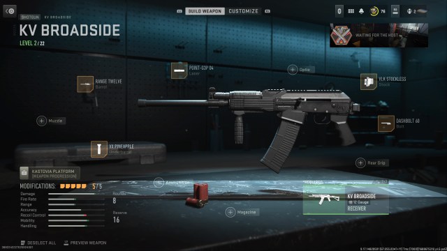 A screenshot of the best KV Broadside loadout in MW2. Best shotgun mw2