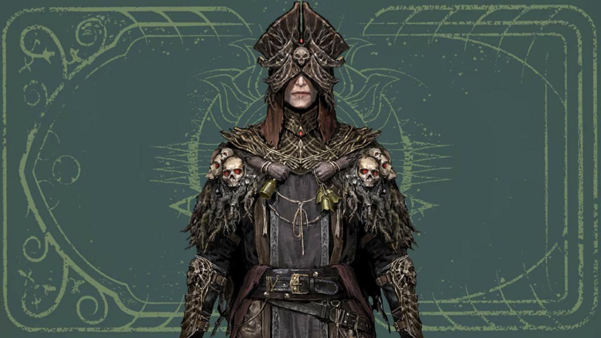 A person wearing leather armor with a mask in Diablo 4