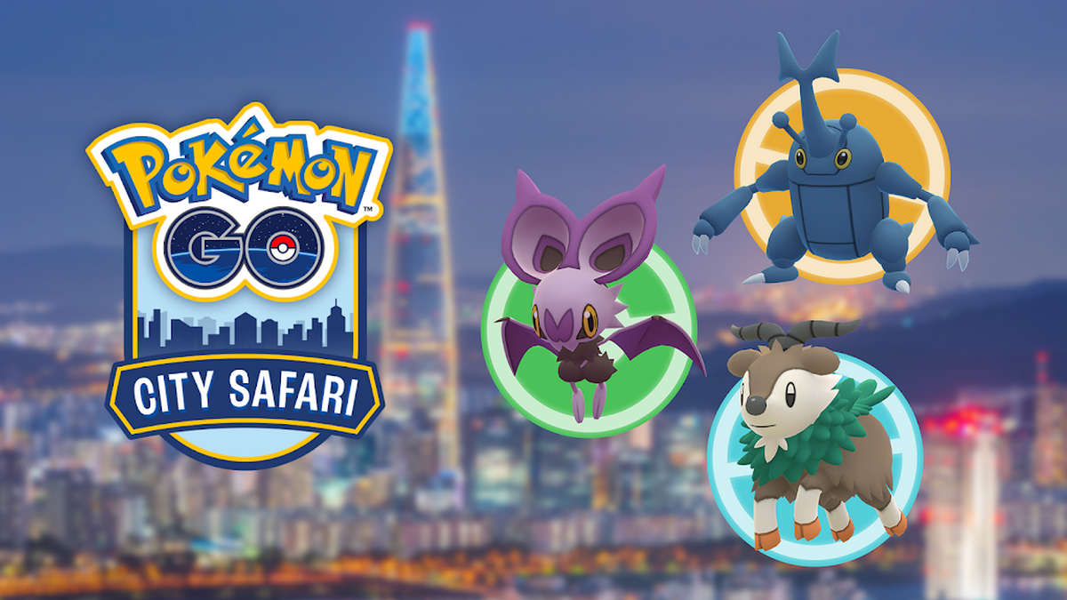 Pokémon GO Safari promotional art with Shiny Pokémon species.