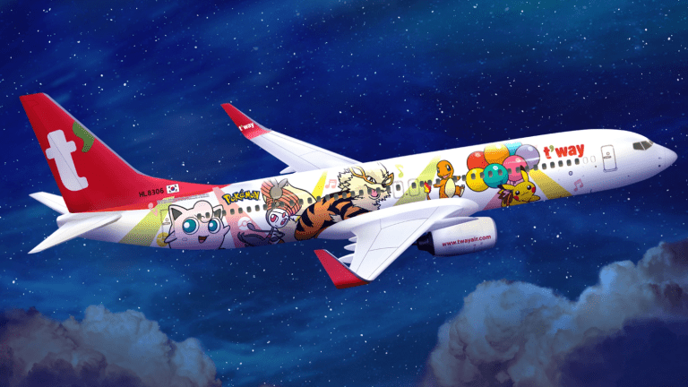 T'way airlines' Pokémon plane.