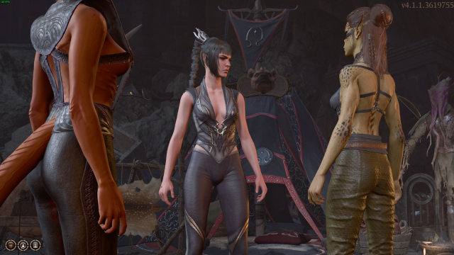A fight between Lae'zel and Shadowheart