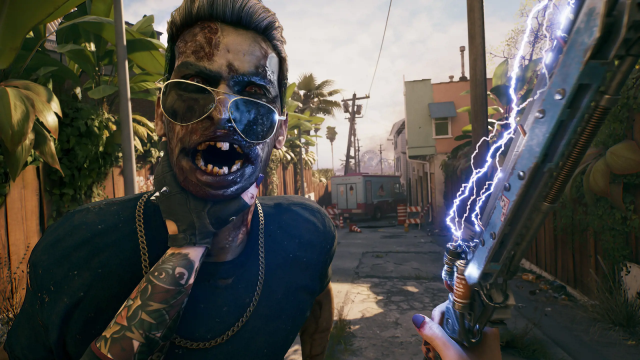 Dead Island 2 grabbing a zombie by the throat