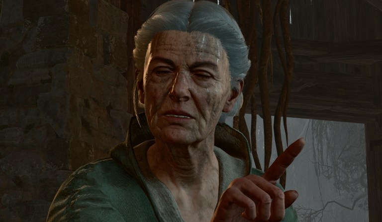 Auntie Ethel in her cabin in Baldur's Gate 3