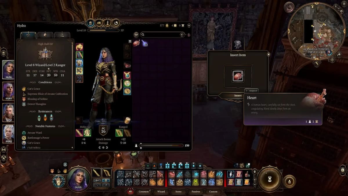 How to use heart in Balthazar's room in Baldur's Gate 3.