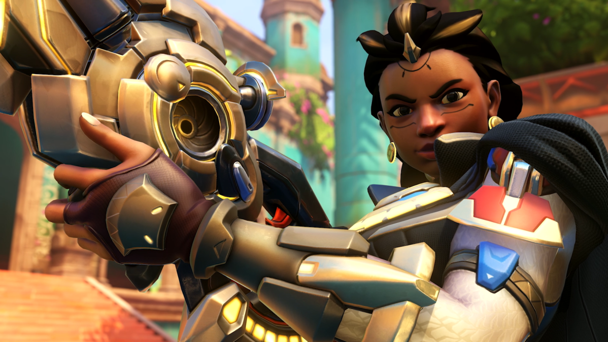 A close up of Illari from Overwatch 2 holding her weapon in preparation for battle.