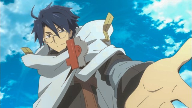 Shiroe from Log Horizon stretching out his hand