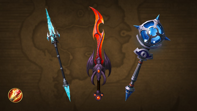 Three Mage weapons from the Trading Post