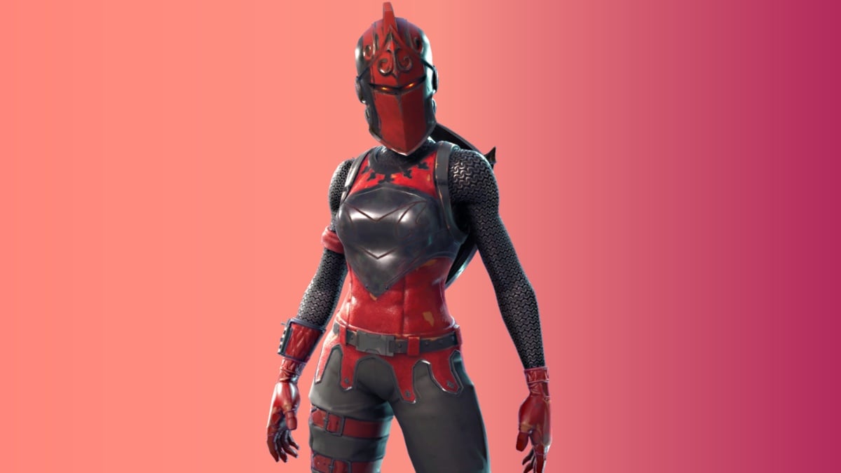 red and black knight against a red and pink background