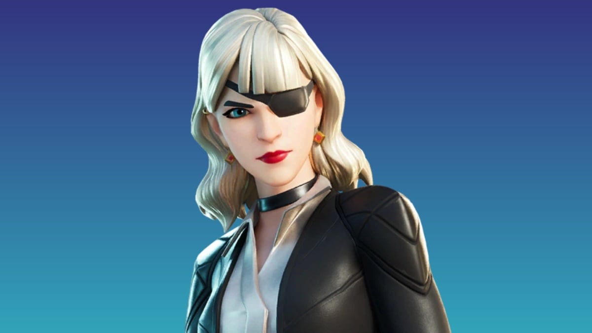 siren fortnite skin - white hair and an eye patch