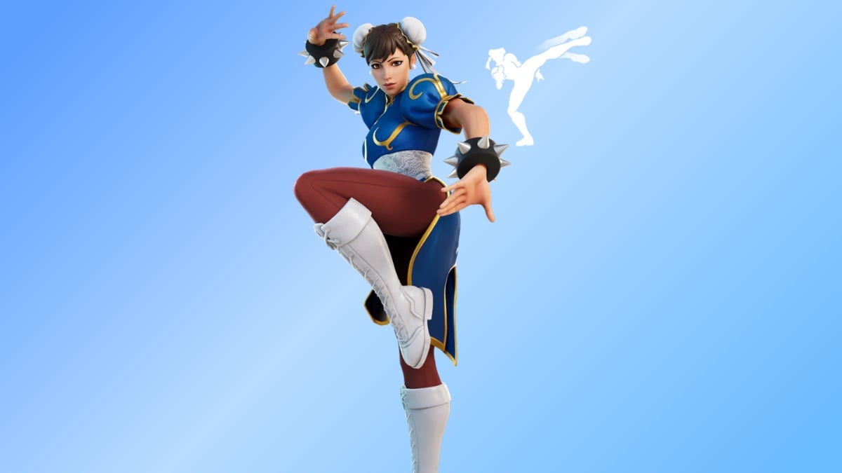 chun li against a blue background