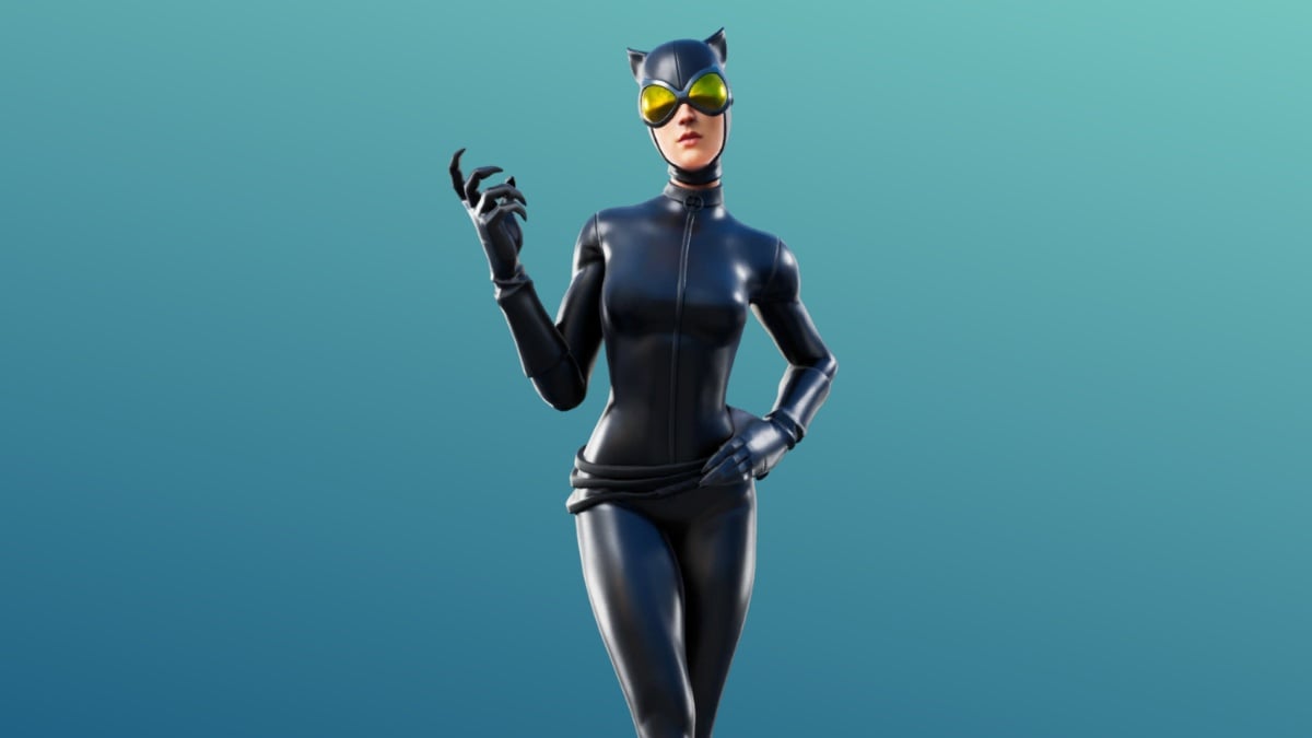 catwoman against a blue background