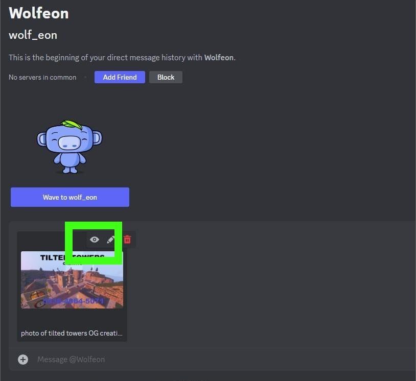 Photo of spoiler button on Discord