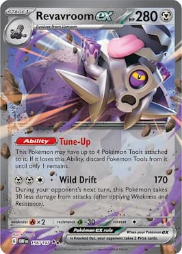 Image of alt art of Revavroom ex in Pokémon Scarlet and Violet Obsidian Flames set