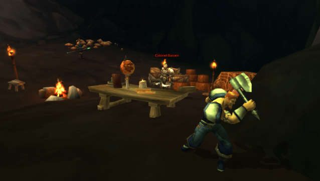 Colonel Kurzen and his "Subchiefs" pictured in his cave in WoW Classic.