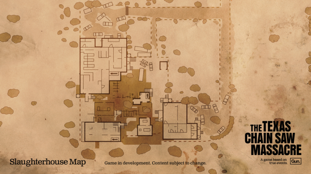 Screenshot of the Slaughterhouse map in Texas Chain Saw Massacre game.