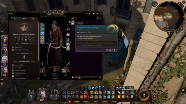 The Ring of Mind Shielding worn by Gale in Baldur's Gate 3.