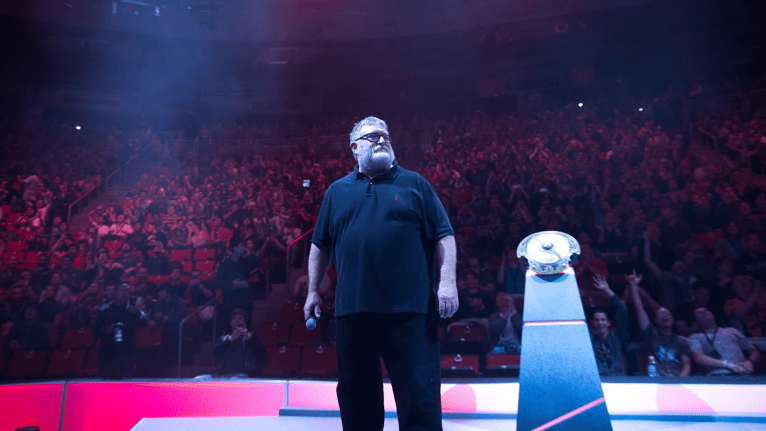 Gabe Newell at TI for Dota 2