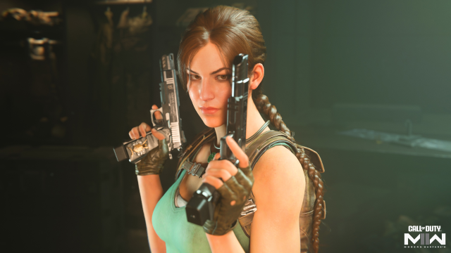 Lara Croft operator in MW2 and Warzone.