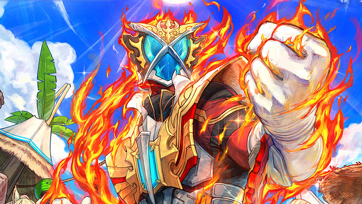 Promotional art showing Moonfire Faire's exclusive skin Phoenix Riser.