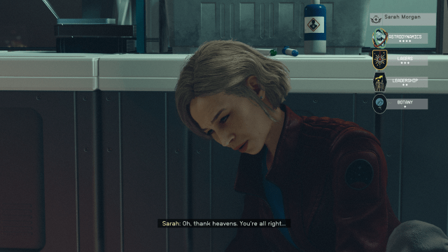 Image of a blonde woman on her side, out of breath but relieved.