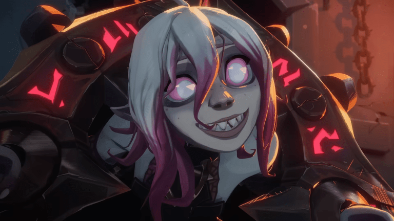 Briar smiles strangely in the new Feeding Frenzey League of Legends teaser trailer.