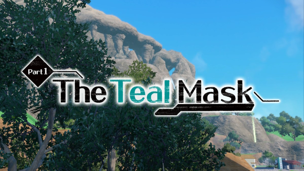 The Teal Mask DLC in-game title card.