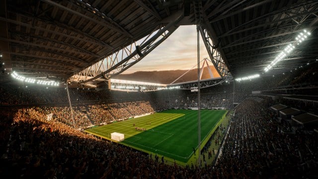 Juventus' Allianz Stadium shown in EA FC 24.