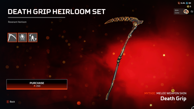 Revenant's Death Grip Heirloom Set in Apex Legends