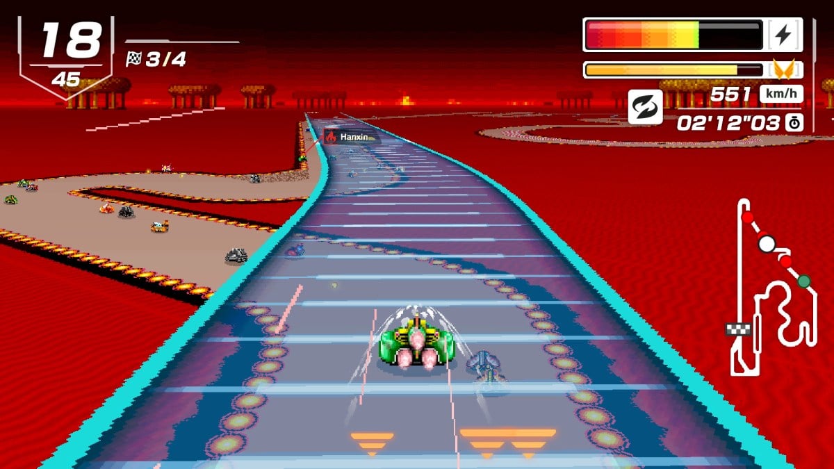 F-ZERO 99 car in action.