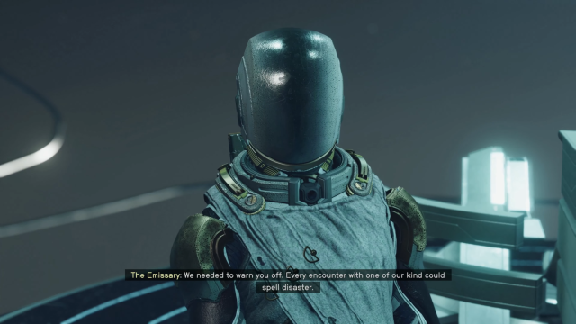 Image of a man wearing a futuristic spacesuit.