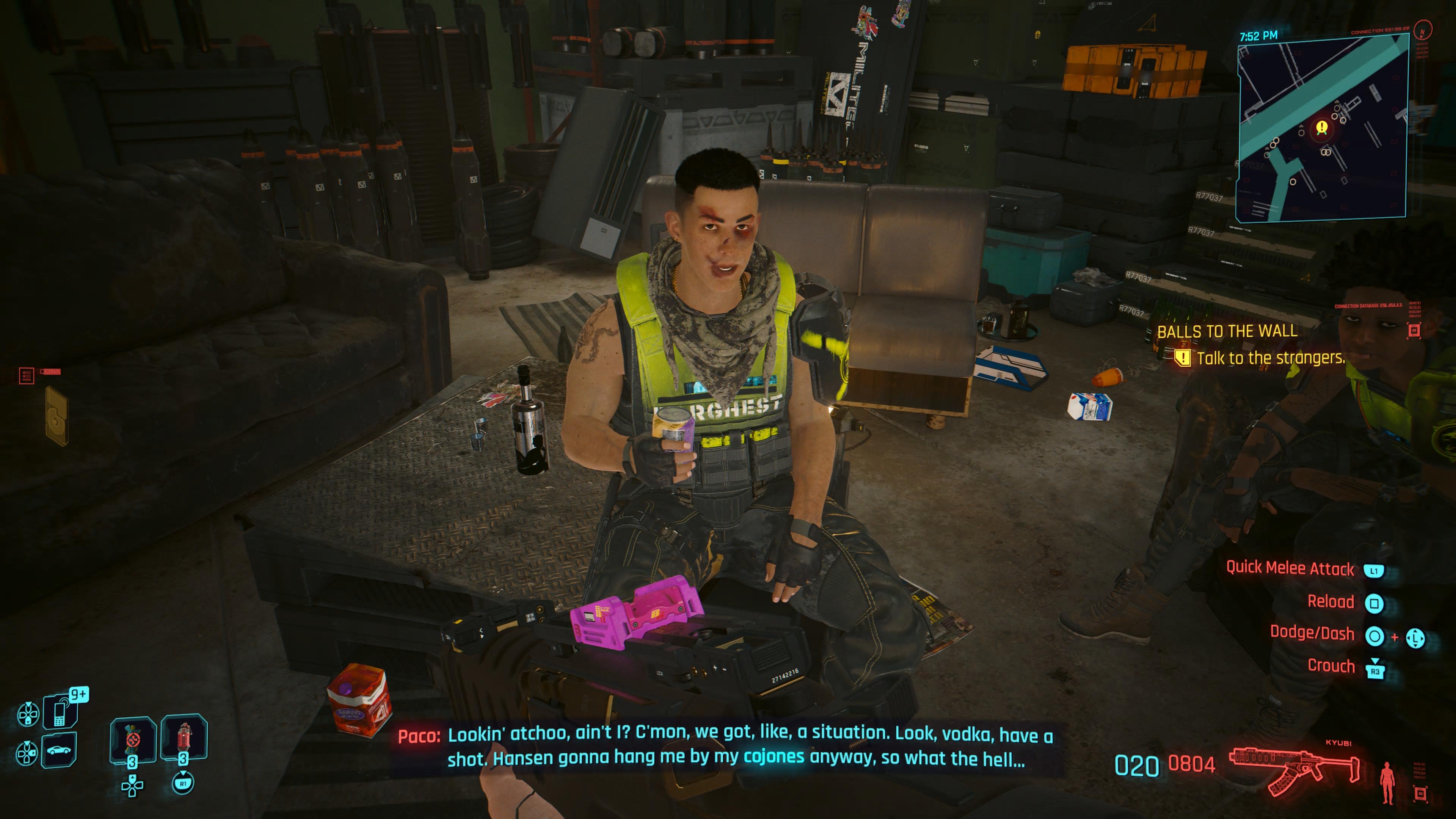 An in game screenshot of Paco Torres from the game Cyberpunk 2077. 