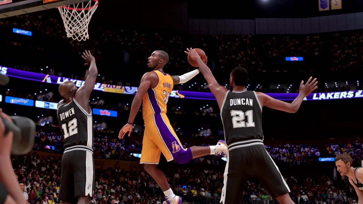 Kobe Bryant dunking in NBA 2K24