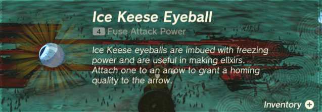 Screenshot of the Ice Keese Eyeball from Zelda ToTK.