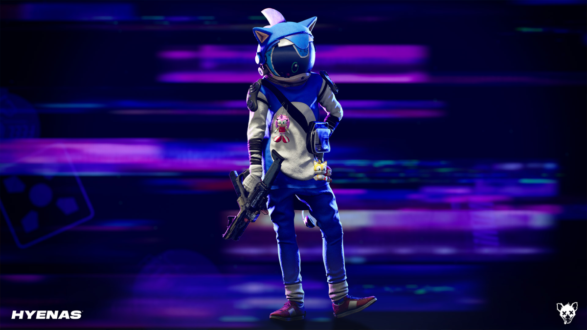 Character standing and holding a gun