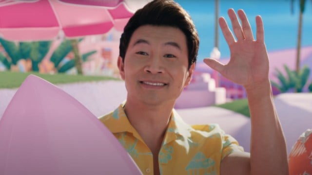 Simu Liu waving as Ken in the Barbie movie