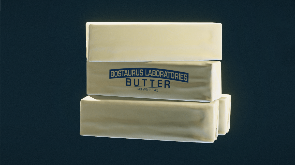 Starfield butter sticks on a blue background