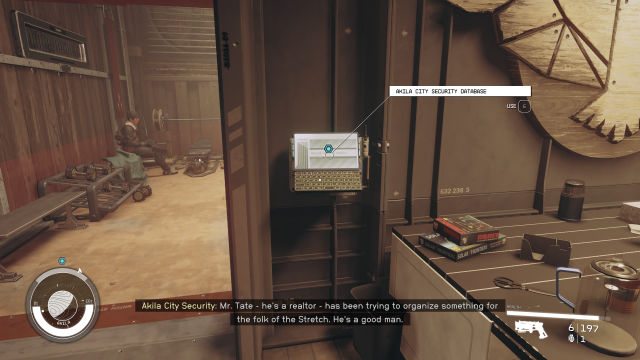 Displays the security database terminal in the Akila City barracks in Starfield.