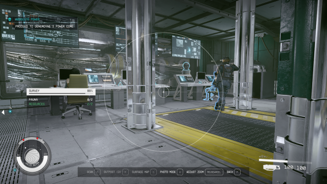 Displays a guard in the Conduit Control Room in Starfield.