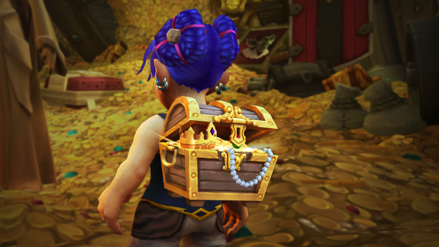 WoW character wearing Trusty Treasure Trove