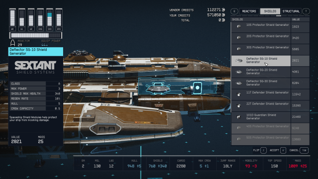Image of a starship being modified in Starfield.