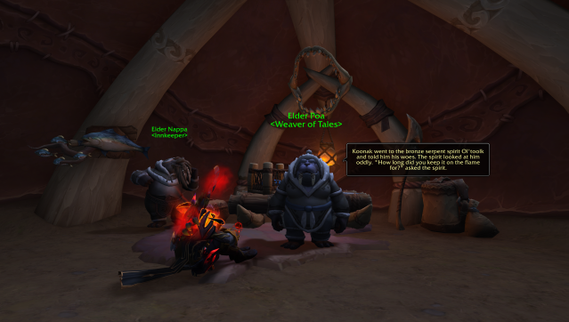 Elder Poa in her tent in Iskaara, WoW Dragonflight.